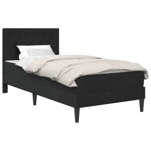 vidaXL Bettgestell mit Matratze Schwarz 90 x 190 cm Samt