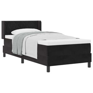 vidaXL Boxspringbett mit Kopfteil Schwarz 190 x 90 cm Samt