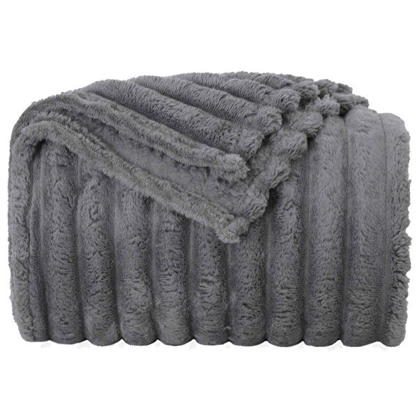 vidaXL &Uuml;berwurfdecke Dunkelgrau 150 x 130 cm Fleece