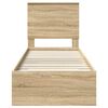 vidaXL Bettrahmen Sonoma Eiche und Silber 70 x 190 cm Holzwerkstoff