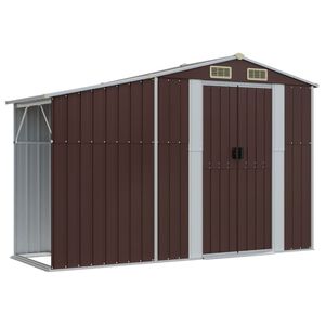 vidaXL Ger&auml;tehaus Braun 277x93x179 cm Verzinkter Stahl