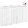 vidaXL Gabionen mit Hochbogen 5 Stk. 400x50x220/240cm Verzinktes Eisen