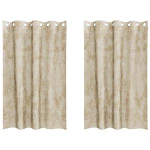 vidaXL Samtvorh&auml;nge 2 stk. Creme 175 x 140 cm Samt