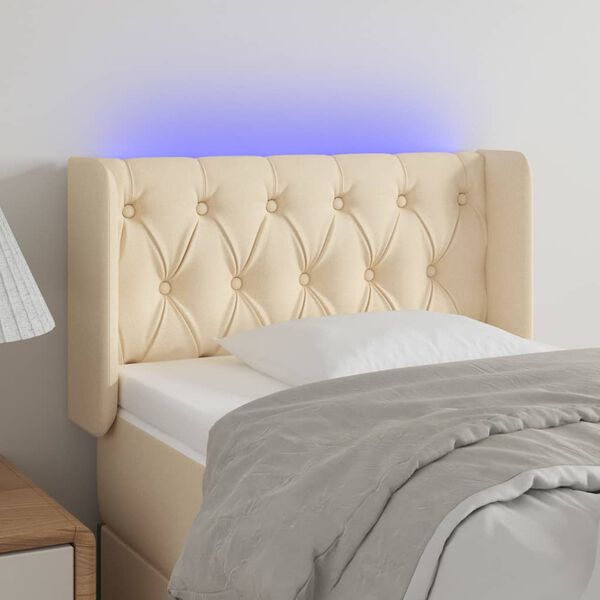vidaXL LED Kopfteil Creme 83x16x78/88 cm Stoff