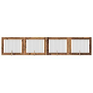 vidaXL Hundetor mit St&auml;ndern 4 pcs Altholz 100 x 80 cm Holzwerkstoff