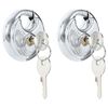 vidaXL Diskusschl&ouml;sser mit Schl&uuml;sseln 2 pcs Silber 7 x 2,4 x 7 cm