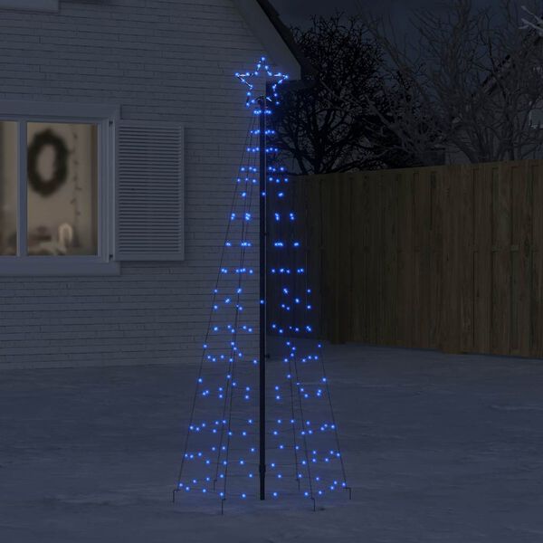 vidaXL LED-Weihnachtsbaum mit Erdspießen 220 LEDs Blau 180 cm