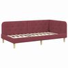 vidaXL Eckbettgestell mit Matratze Weinrot 100 x 200 cm Stoff