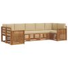 vidaXL Outdoor-Sofagarnitur 7 Stk. Natur und Beige