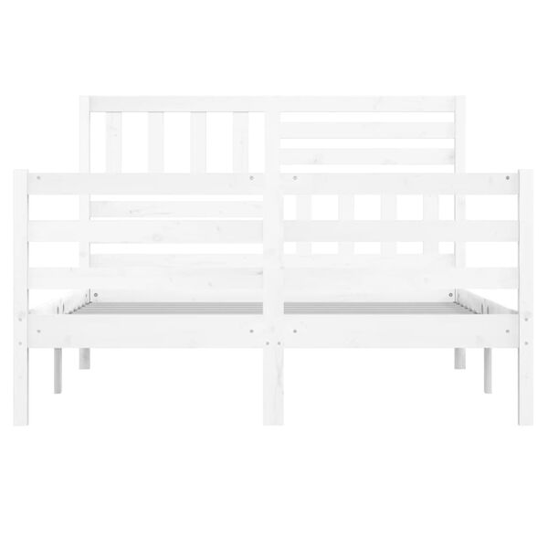 vidaXL Massivholzbett Wei&szlig; 120x190 cm