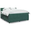 vidaXL Boxspringbett mit Matratze Dunkelgr&uuml;n 180x200 cm Samt