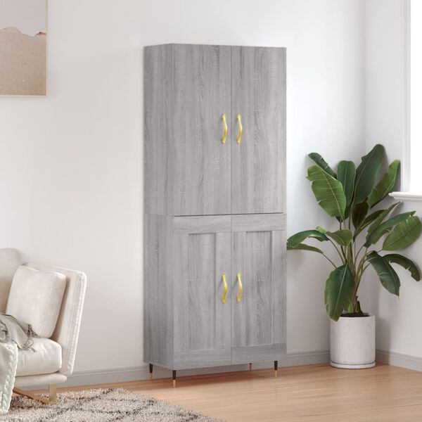 vidaXL Highboard Grau Sonoma 69,5x34x180 cm Holzwerkstoff