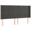 vidaXL LED Kopfteil Dunkelgrau 183x16x118/128 cm Samt