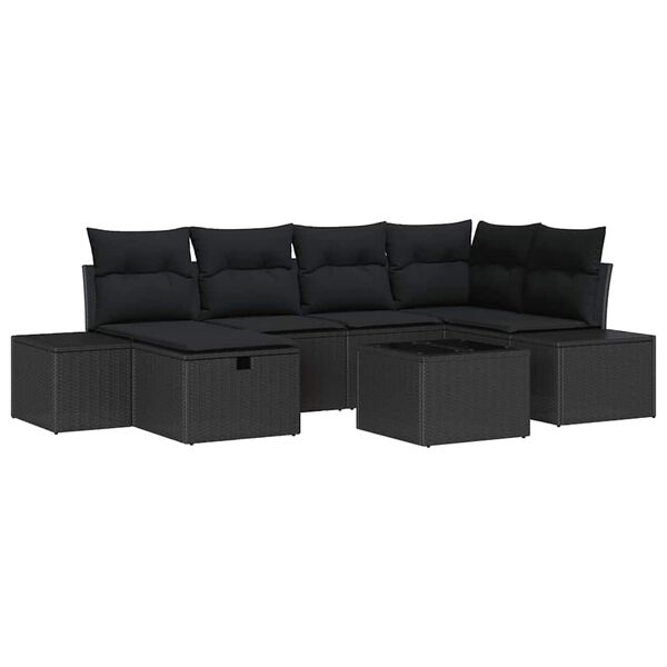 vidaXL Sofa Set mit Kissen 6 pcs Poly-Rattan