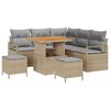 vidaXL Gartensofa-set 8 stk. Beige Poly-Rattan