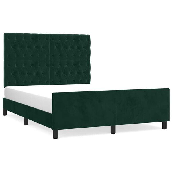 vidaXL Bettgestell ohne Matratze Dunkelgr&uuml;n 140x200 cm Samt
