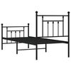 vidaXL Bettgestell mit Kopf- und Fu&szlig;teil Metall Schwarz 75x190 cm