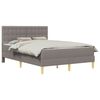vidaXL Bettgestell mit Matratze mit Kopfteil Taupe 120 x 200 cm Stoff