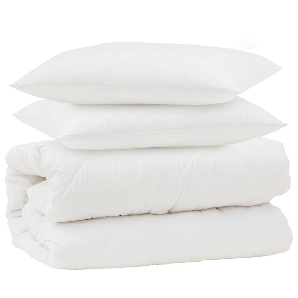 vidaXL Bettdecken Set 3 pcs Wei&szlig; Mikrofaser und Daunenfedern