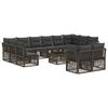 vidaXL Gartensofa-set 13 stk. Grau Poly-Rattan