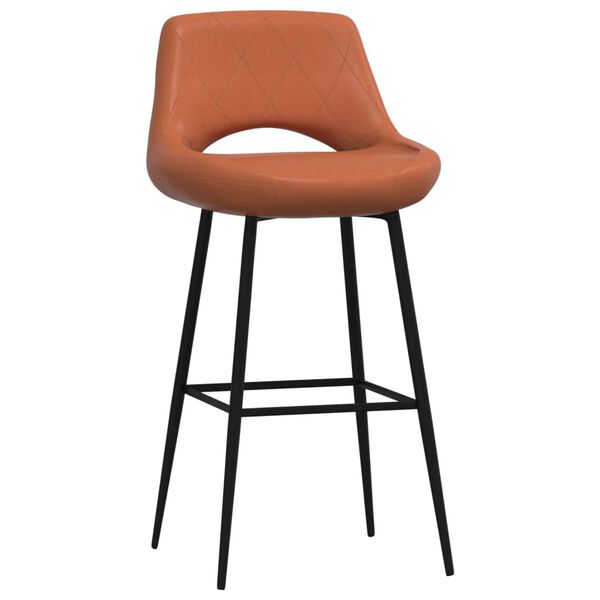 vidaXL Barhocker 2 Stk. Hellbraun Kunstleder