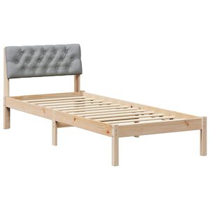 vidaXL Bettgestell Braun und hellgrau 75 x 190 cm Massivholz Kiefer