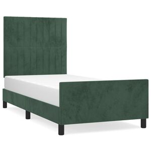 vidaXL Bettgestell ohne Matratze Dunkelgr&uuml;n 100x200 cm Samt