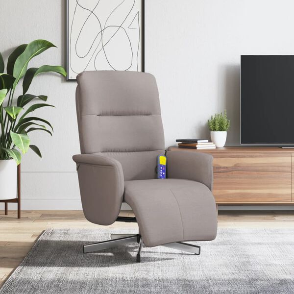vidaXL Massagesessel mit Fu&szlig;teil Taupe Stoff