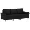 vidaXL 3-Sitzer-Sofa mit Kissen Schwarz 180 cm Kunstleder