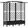 vidaXL Hochbeet mit Rankgitter und Dach Schwarz 163 x 40 x 129 cm PP