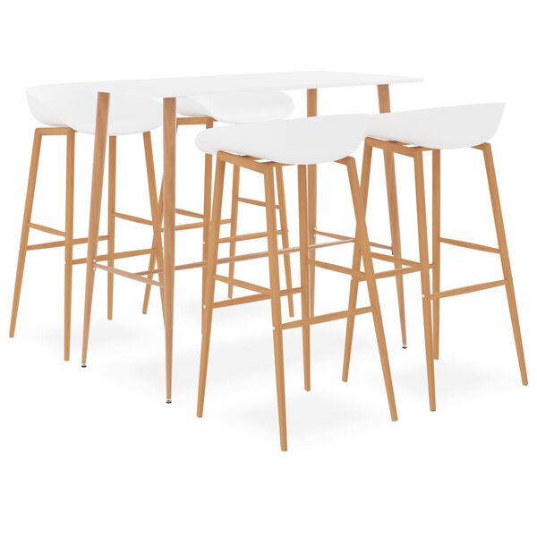 vidaXL 5-tlg. Bar-Set Wei&szlig;