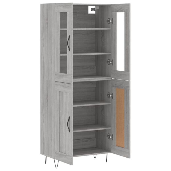 vidaXL Highboard Grau Sonoma 69,5x34x180 cm Holzwerkstoff