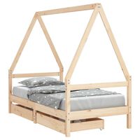 vidaXL Kinderbett mit Schubladen 80x160 cm Massivholz Kiefer