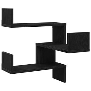 vidaXL Wandregal Wandhalterung Schwarz Eichen-Optik 40 x 40 x 49,5 cm