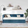 vidaXL Eckbettgestell mit Matratze mit Kopfteil 2 pcs Blau Samt
