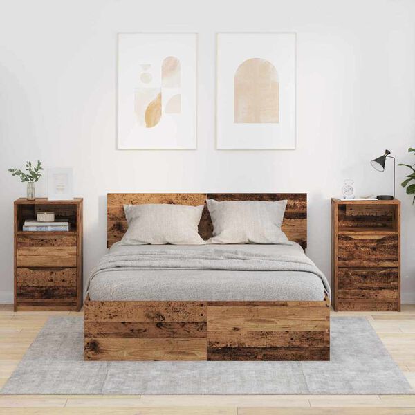 vidaXL Nachttische 2 pcs Altholz 40 x 30 x 467 cm Holzwerkstoff
