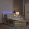 vidaXL Ottomane Bett mit Matratze & LEDs Creme 90x200 cm Stoff