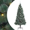 vidaXL K&uuml;nstlicher vorbeleuchteter Weihnachtsbaum mit Kugelset Gr&uuml;n