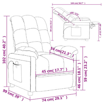 vidaXL Massagesessel Dunkelgrau Stoff