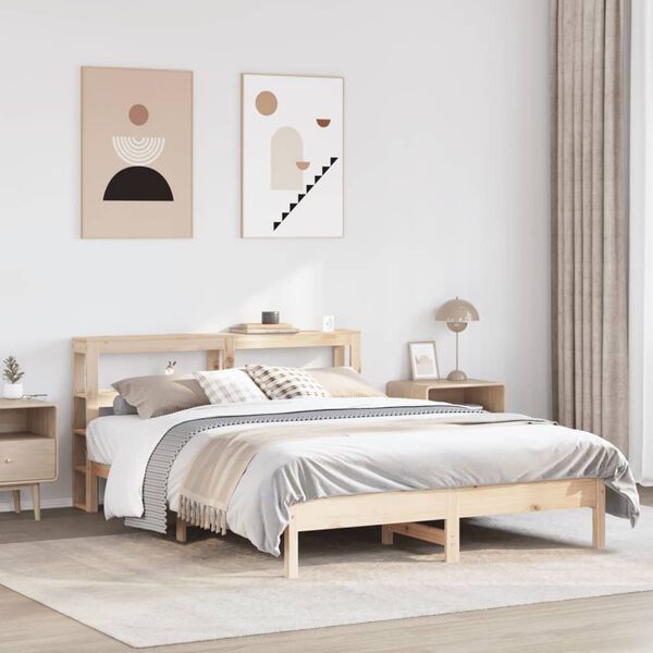 vidaXL Massivholzbett ohne Matratze 150x200 cm Kiefernholz