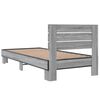 vidaXL Bettgestell Grau Sonoma 100x200 cm Holzwerkstoff und Metall