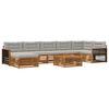 vidaXL Outdoor-Sofagarnitur mit Kissen 8 pcs Nat&uuml;rlich und Hellgrau