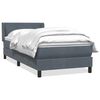 vidaXL Boxspringbett mit Matratze Dunkelgrau 100x220 cm Samt