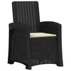 vidaXL Liegesessel Garten Rattan-Optik Anthrazit und Creme PP