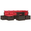 vidaXL Gartensofa-set 7 stk. Braun Poly-Rattan