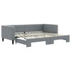 vidaXL Tagesbett Ausziehbar Hellgrau 90x200 cm Stoff