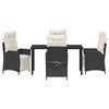 vidaXL Garten Essgruppe mit Kissen 5 pcs Schwarz Poly-Rattan