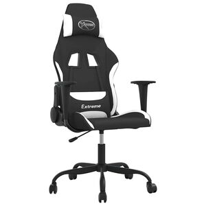 vidaXL Gaming-Stuhl Schwarz und Wei&szlig; Stoff