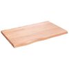 vidaXL Tischplatte Hellbraun 80x50x(2-4) cm Massivholz Eiche Behandelt