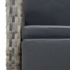 vidaXL 9-tlg. Garten-Essgruppe mit Kissen Grau Poly Rattan